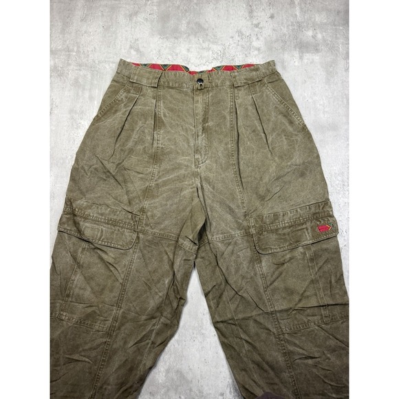 Bugle Boy Other - VTG Bugle Boy Pleated Cargo Pants Fits 32 Baggy 80s Brown Carpenter Jeans Khakis